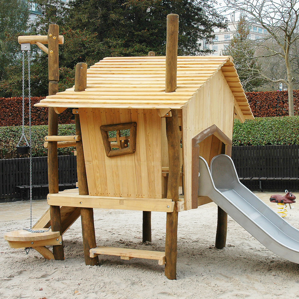 PLAYHOUSE ON STILTS WITH SAND PLAY AND SLIDE - Image 2