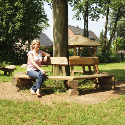 ROUND BENCH «FOREST» FOR ADULTS - WITH BACKREST